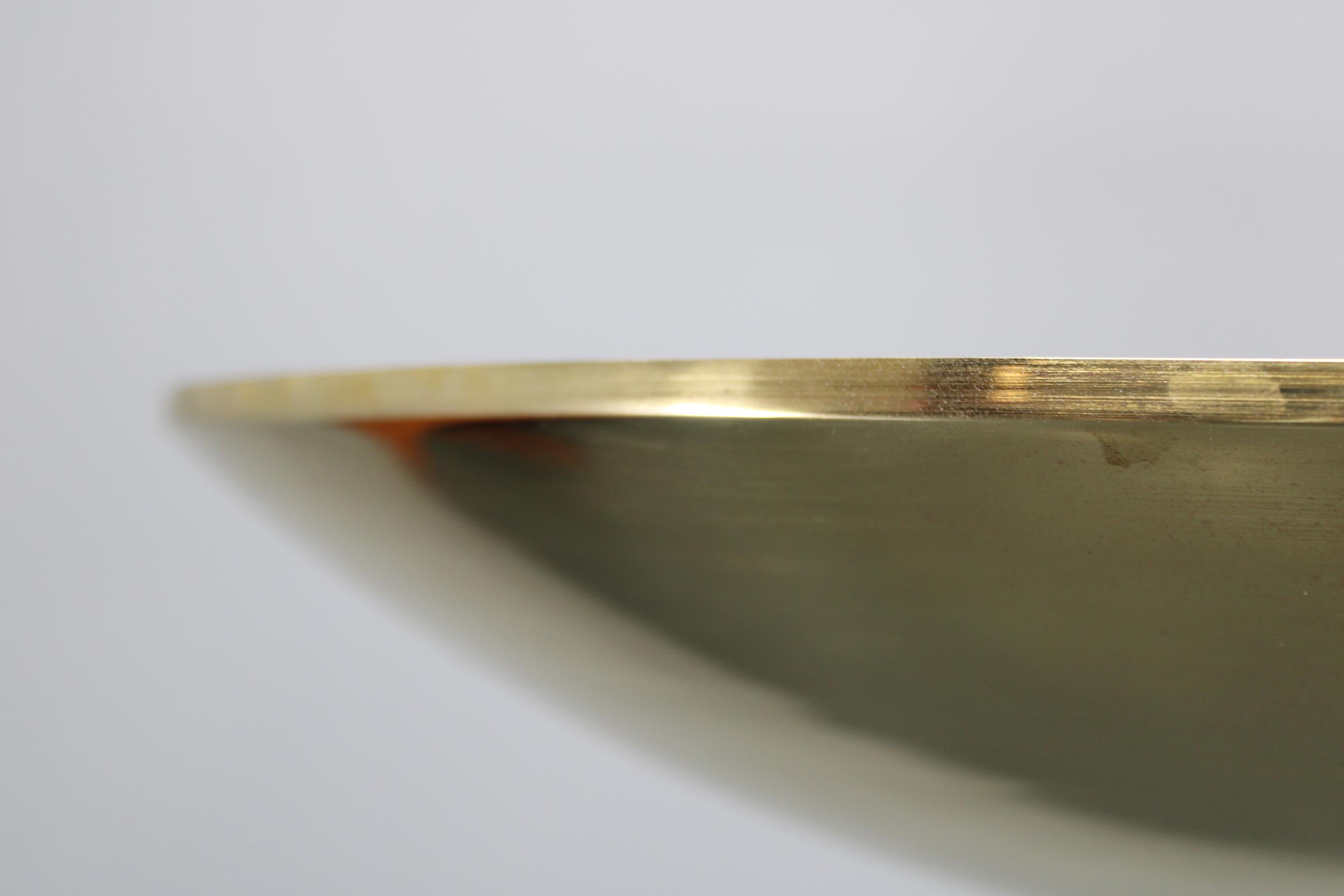 Restored Bauhaus or Art Deco Brass Chandelier, Czechoslovakia, circa 1930s For Sale 7