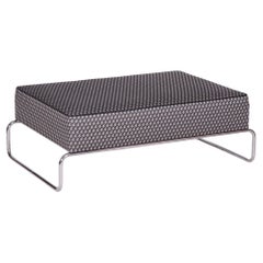 Used Restored Bauhaus Ottoman Table, Chrome, New Upholstery, Czech, 1930s