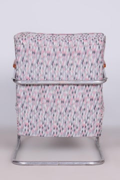 Restauriertes Bauhaus-Sesselpaar, Mücke Melder, Buche, Chrom, Tschechien, 1930er Jahre