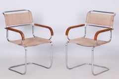 Restauriertes Bauhaus-Stuhlpaar, Anton Lorenz, Mücke-Melder, Tschechien, 1930er Jahre