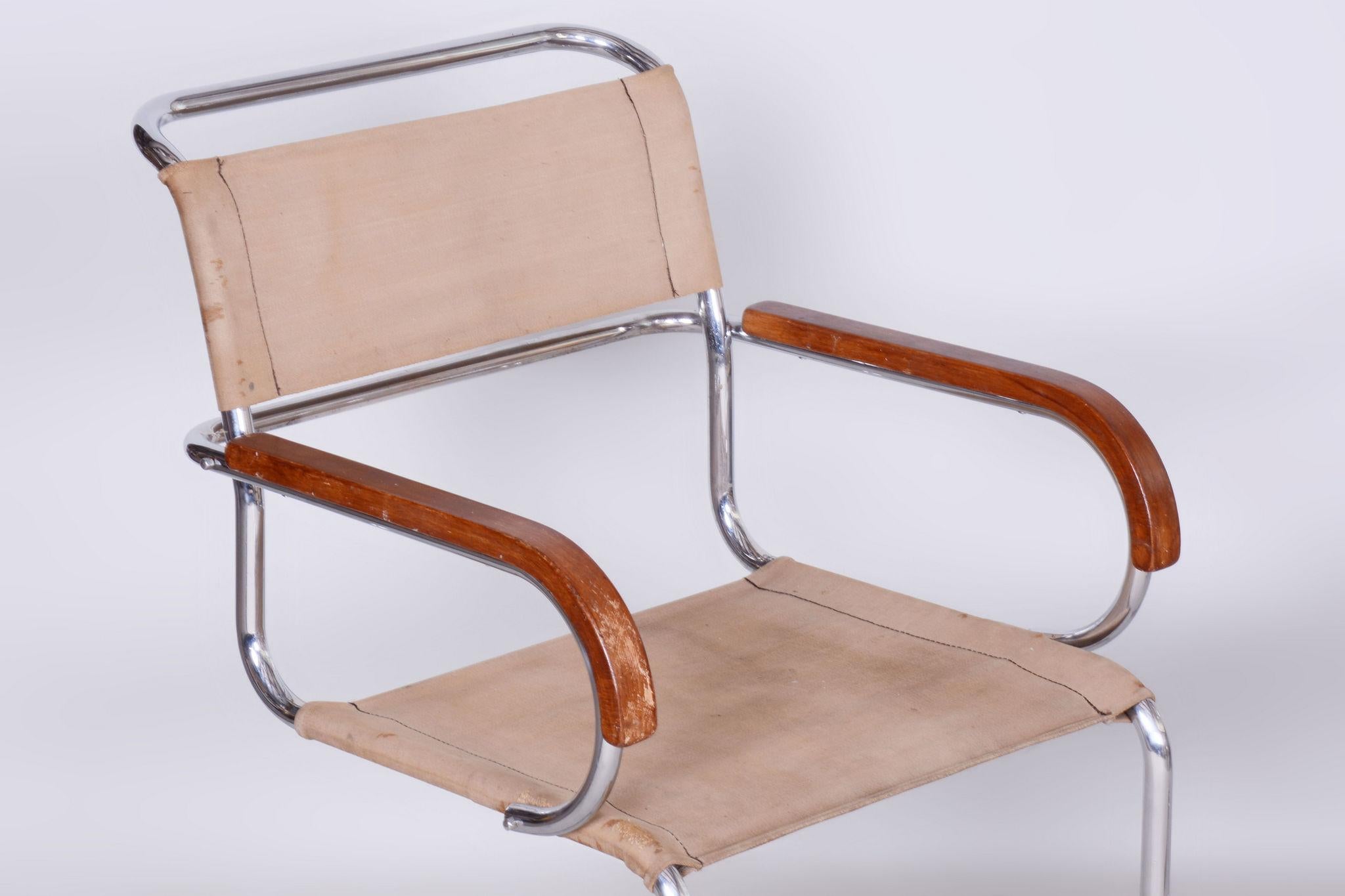 Tchèque Paire de chaises Bauhaus restaurées, Anton Lorenz, Mücke & Melder, République tchèque, années 1930 en vente