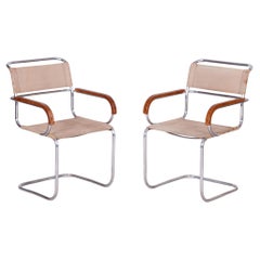 Coppia di sedie Bauhaus restaurate, Anton Lorenz, Mücke & Melder, Repubblica Ceca, 1930