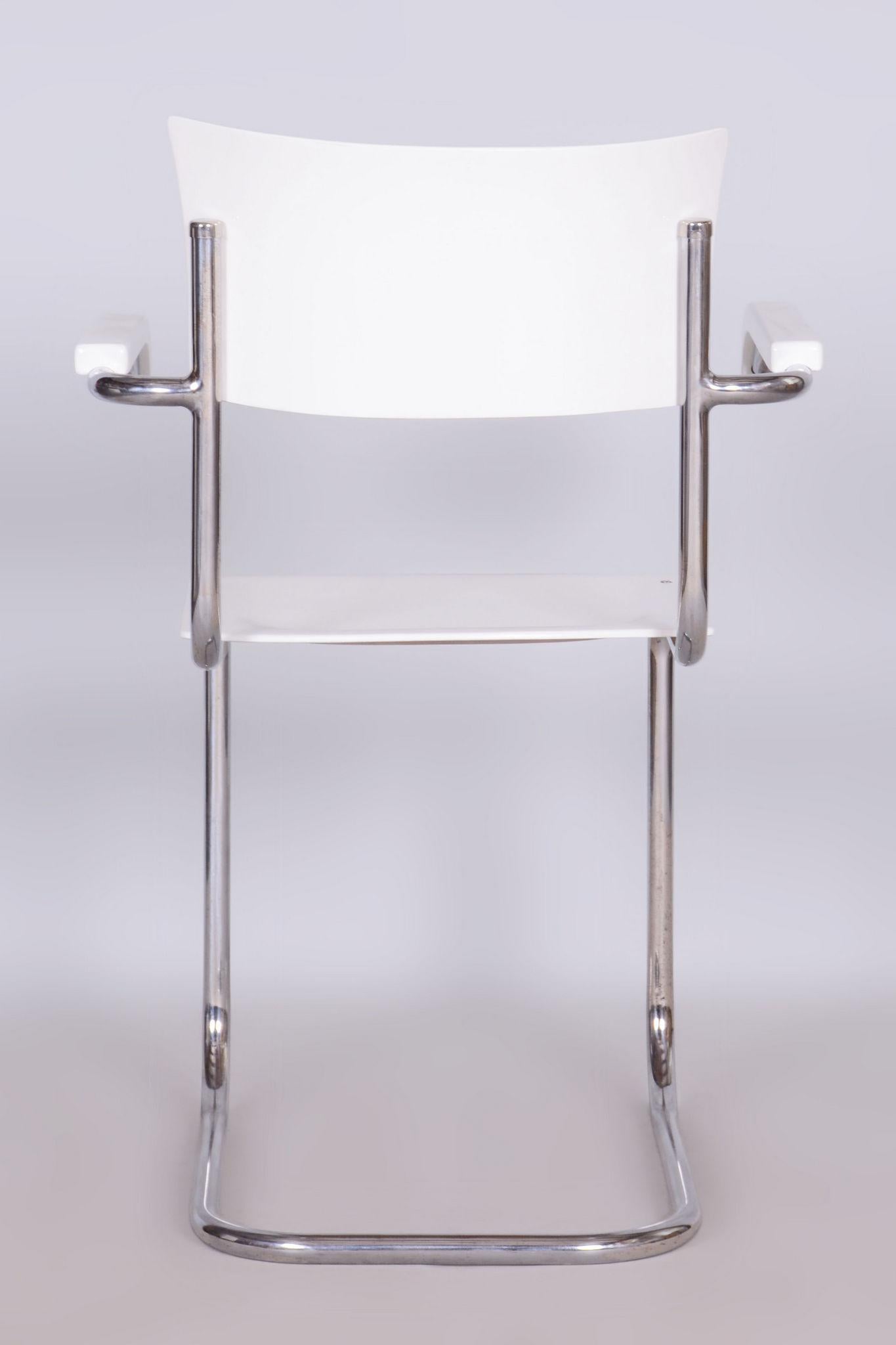 Paire de chaises Bauhaus restaurées, par Mart Stam, chrome, Allemagne, années 1930 en vente 5