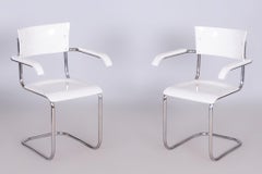 Paire de chaises Bauhaus restaurées, par Mart Stam, chrome, Allemagne, années 1930