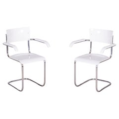 Vintage Restored Bauhaus Pair of Chairs, by Mart Stam, Chrome, Germany, 1930s