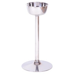 Restored Bauhaus Pedestal, Metal, Repolished, Czech, 1970s