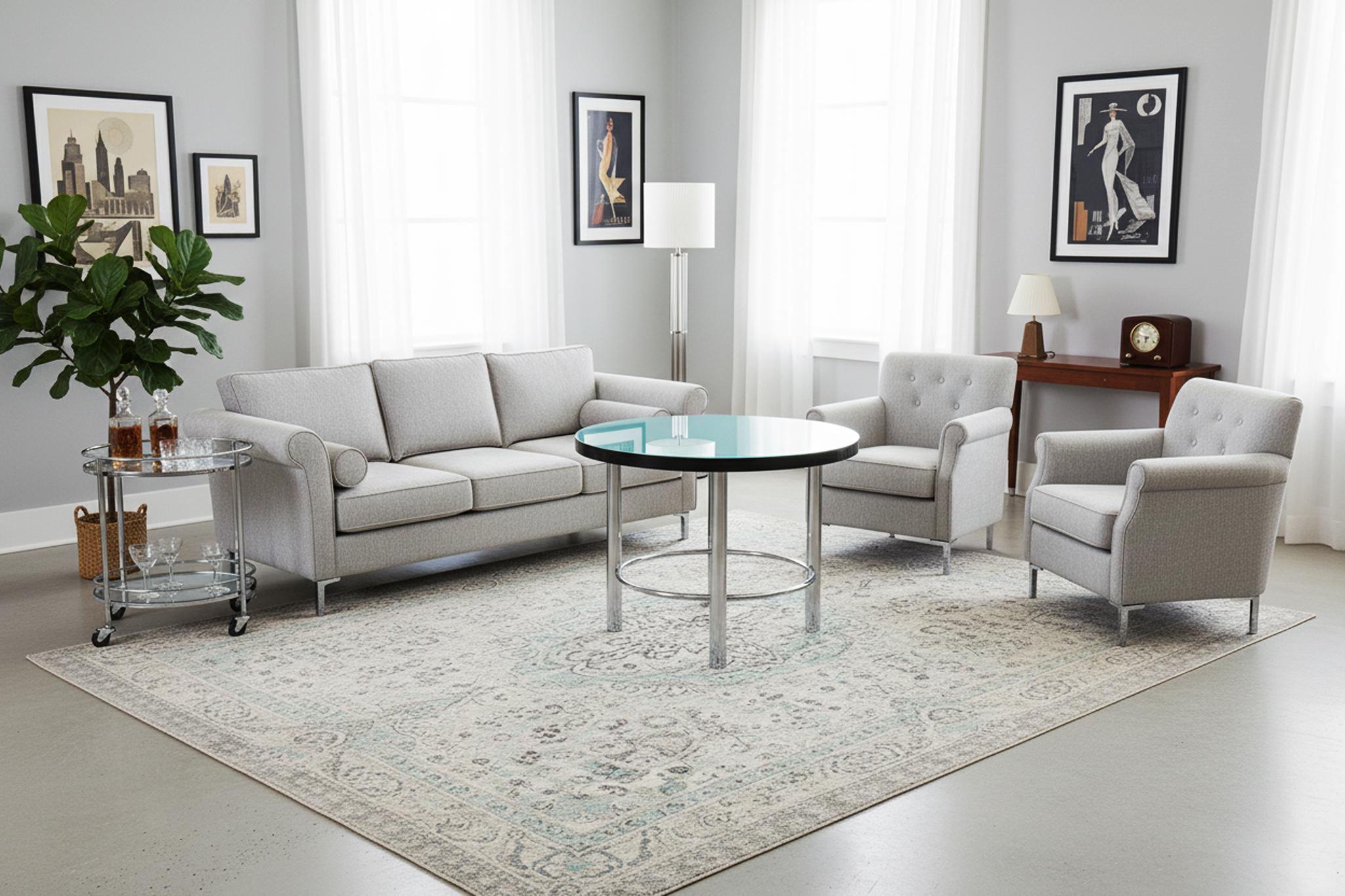 Table basse ronde Bauhaus restaurée, acier chromé, tchèque, années 1930 en vente 5