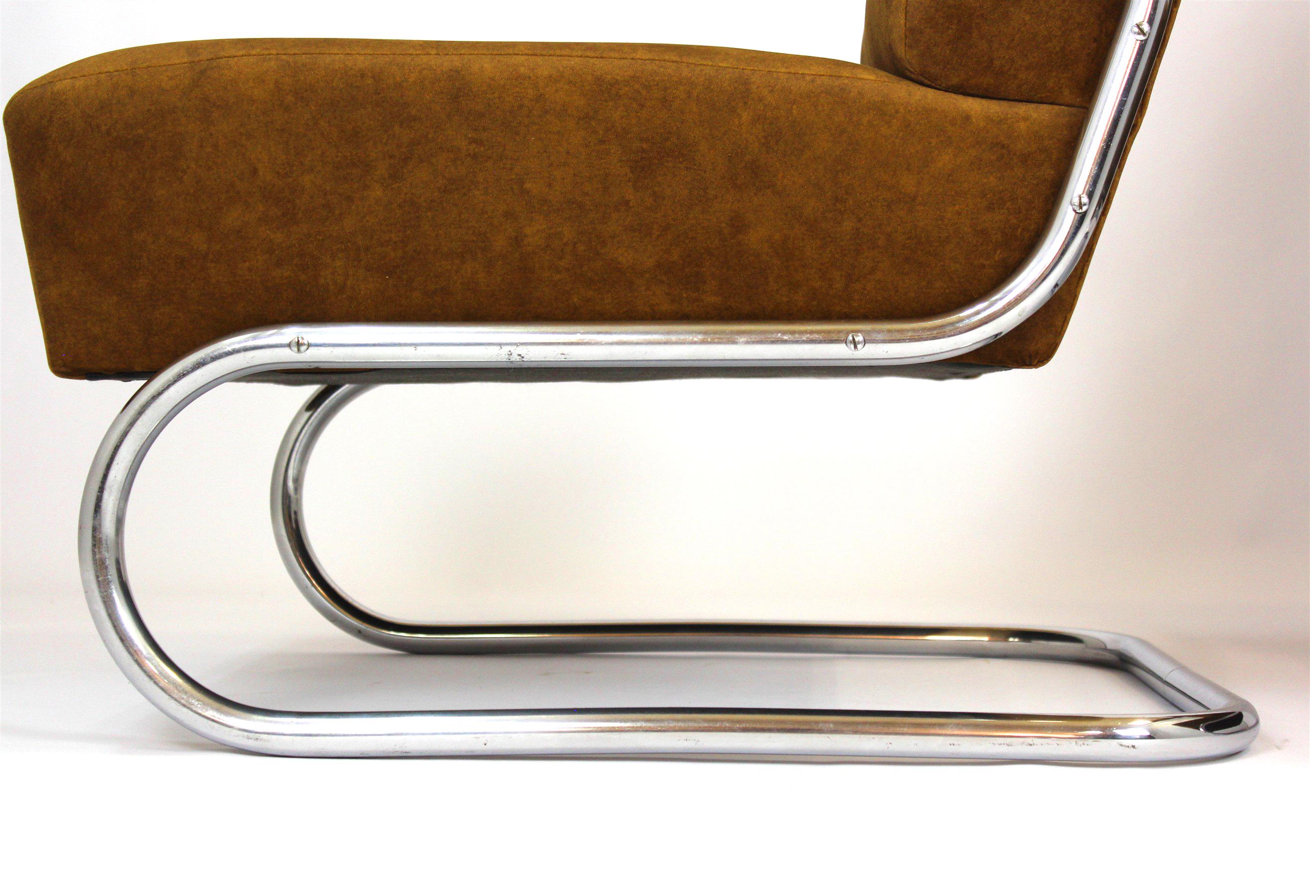 Restored Bauhaus S411 Armchairs by W. H. Gispen for Mücke Melder 1940s, Set of 2 3