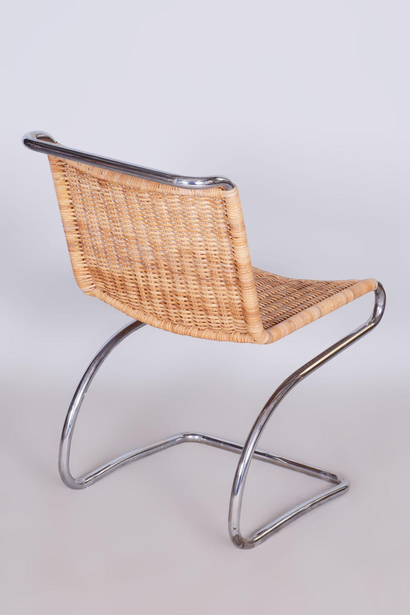 Steel Restored Bauhaus Set of Chairs, J. Halabala, UP Zavody, Chrome, Czechia, 1930s For Sale