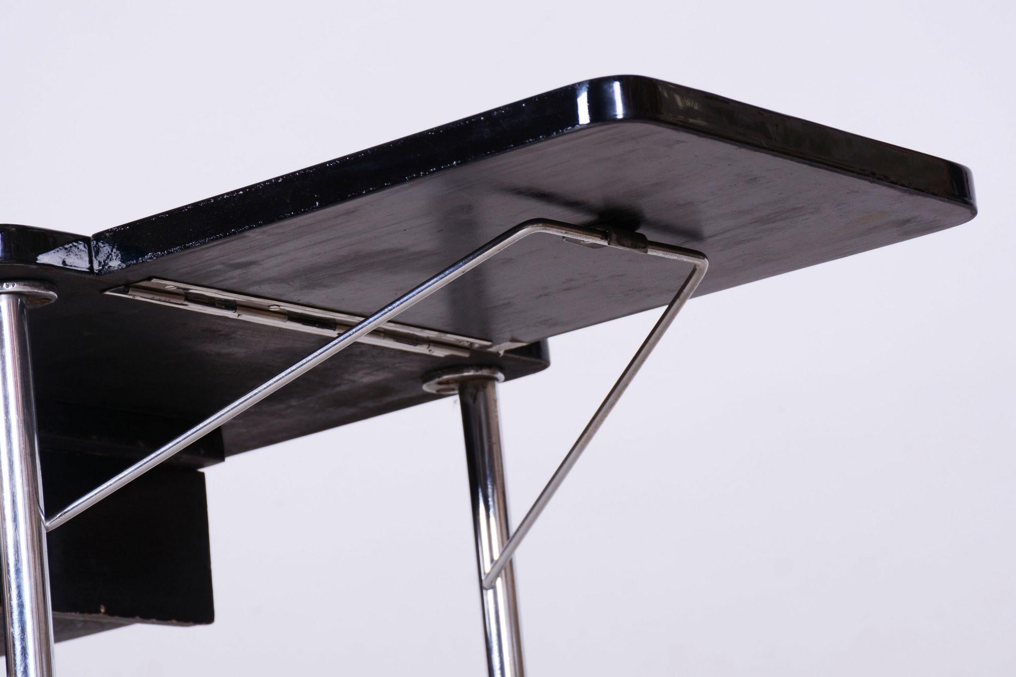 Petite table dissociée Bauhaus restaurée, par Mücke & Melder, chrome, tchèque, années 1930 en vente 2
