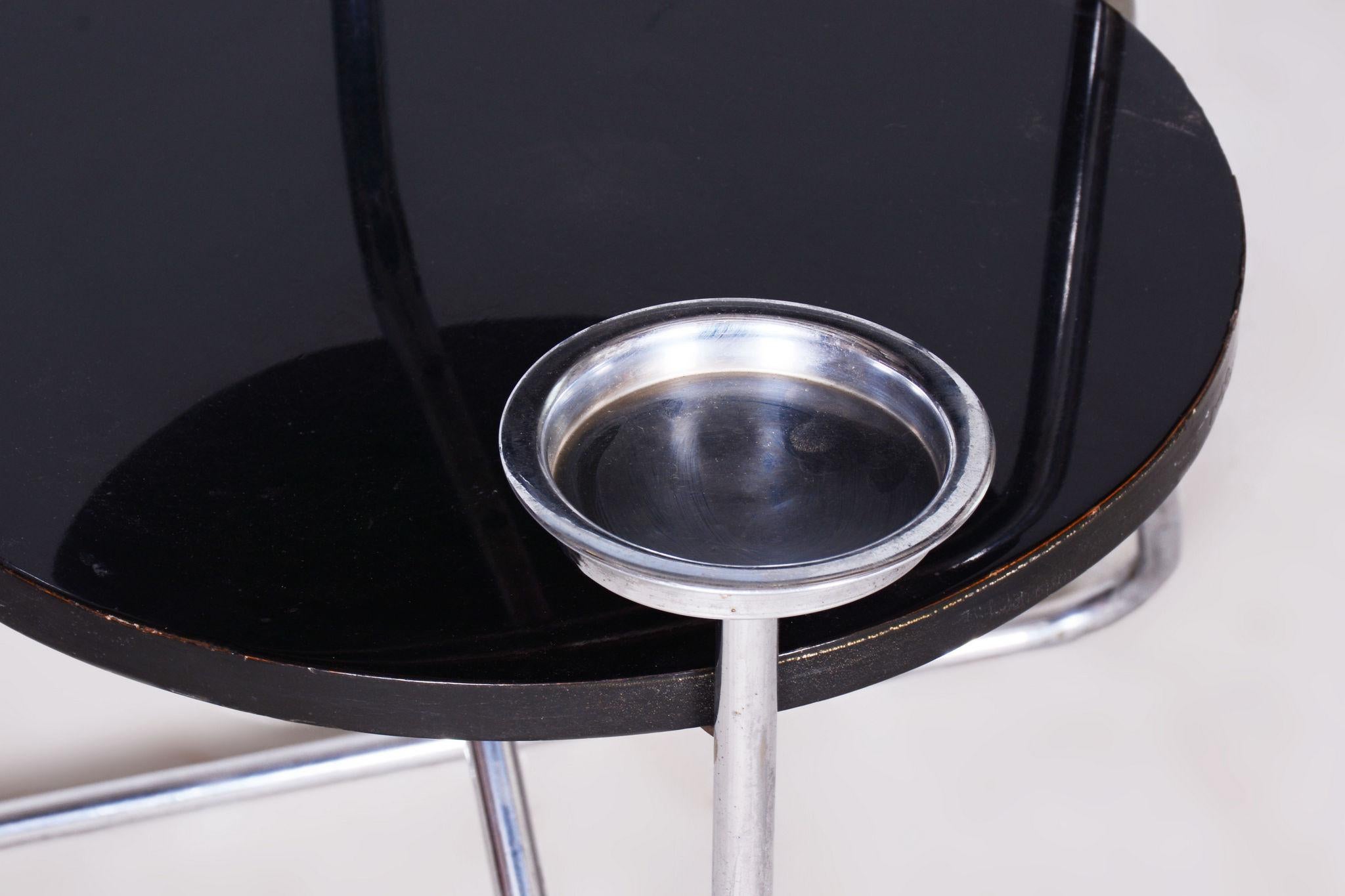 Steel Restored Bauhaus Small Table, Chrome, Revived Polish, Czechia, 1930s For Sale