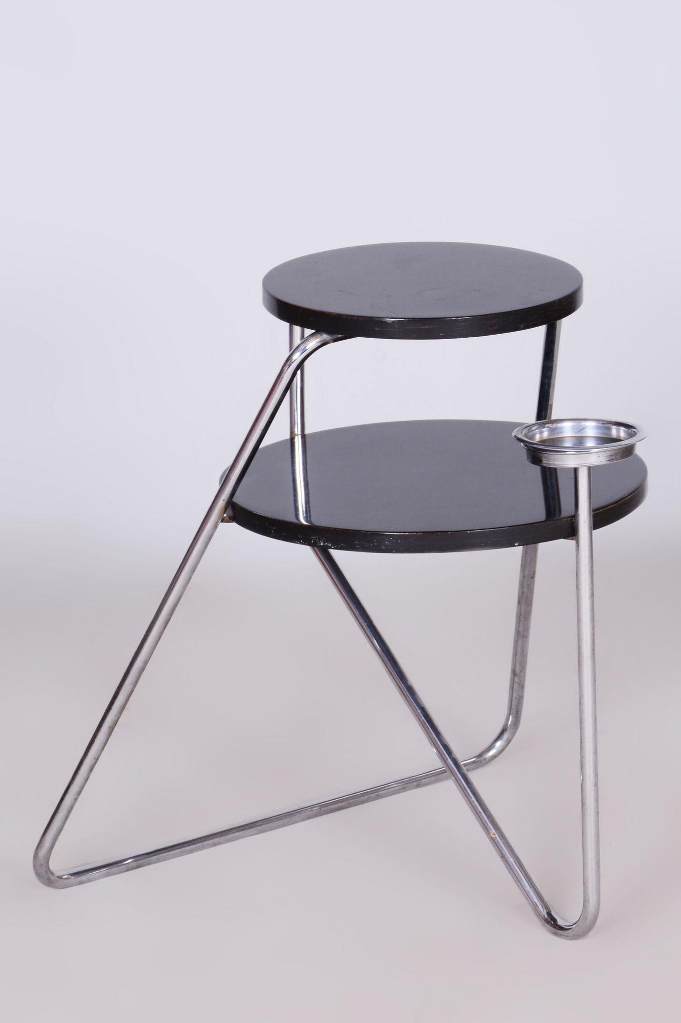 Restored Bauhaus Small Table, Chrome, Revived Polish, Czechia, 1930s For Sale 3