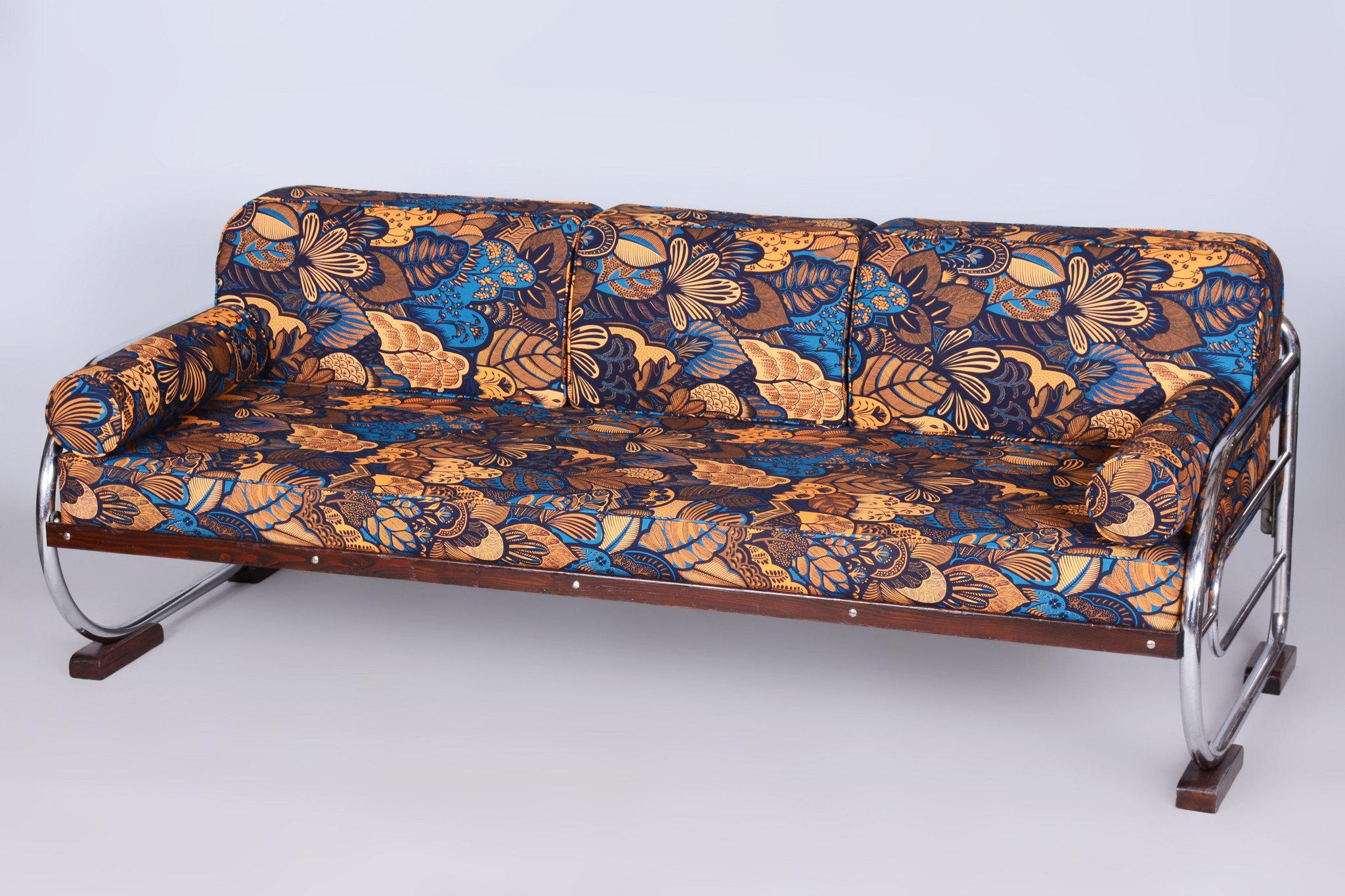 Restored Bauhaus Sofa, by Robert Slezak, Beech, Czech, 1930s For Sale 8