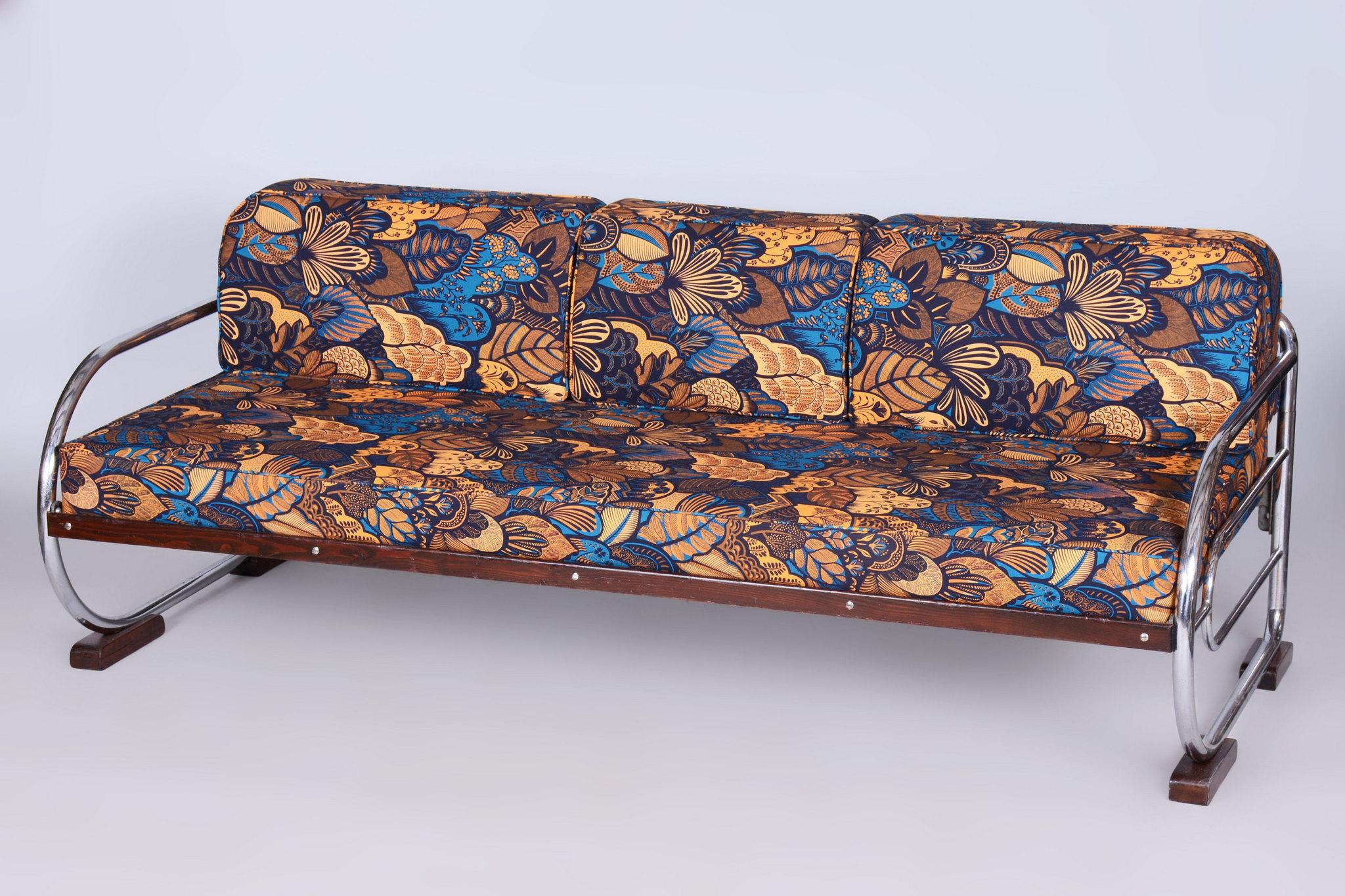 Restored Bauhaus Sofa, by Robert Slezak, Beech, Czech, 1930s For Sale 9