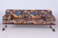 Restored Bauhaus Sofa, by Robert Slezak, Beech, Czech, 1930s