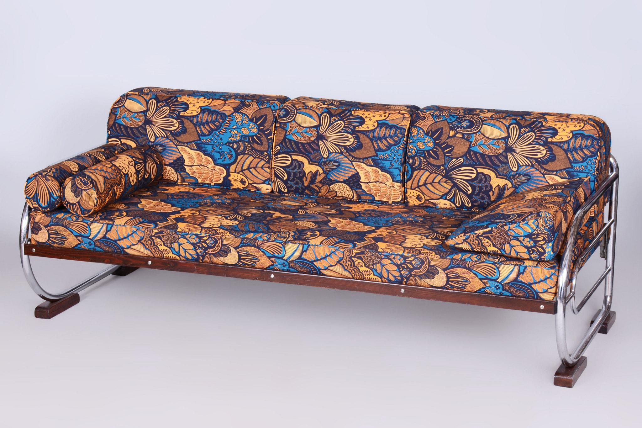 Restored Bauhaus Sofa, by Robert Slezak, Beech, Czech, 1930s For Sale 2