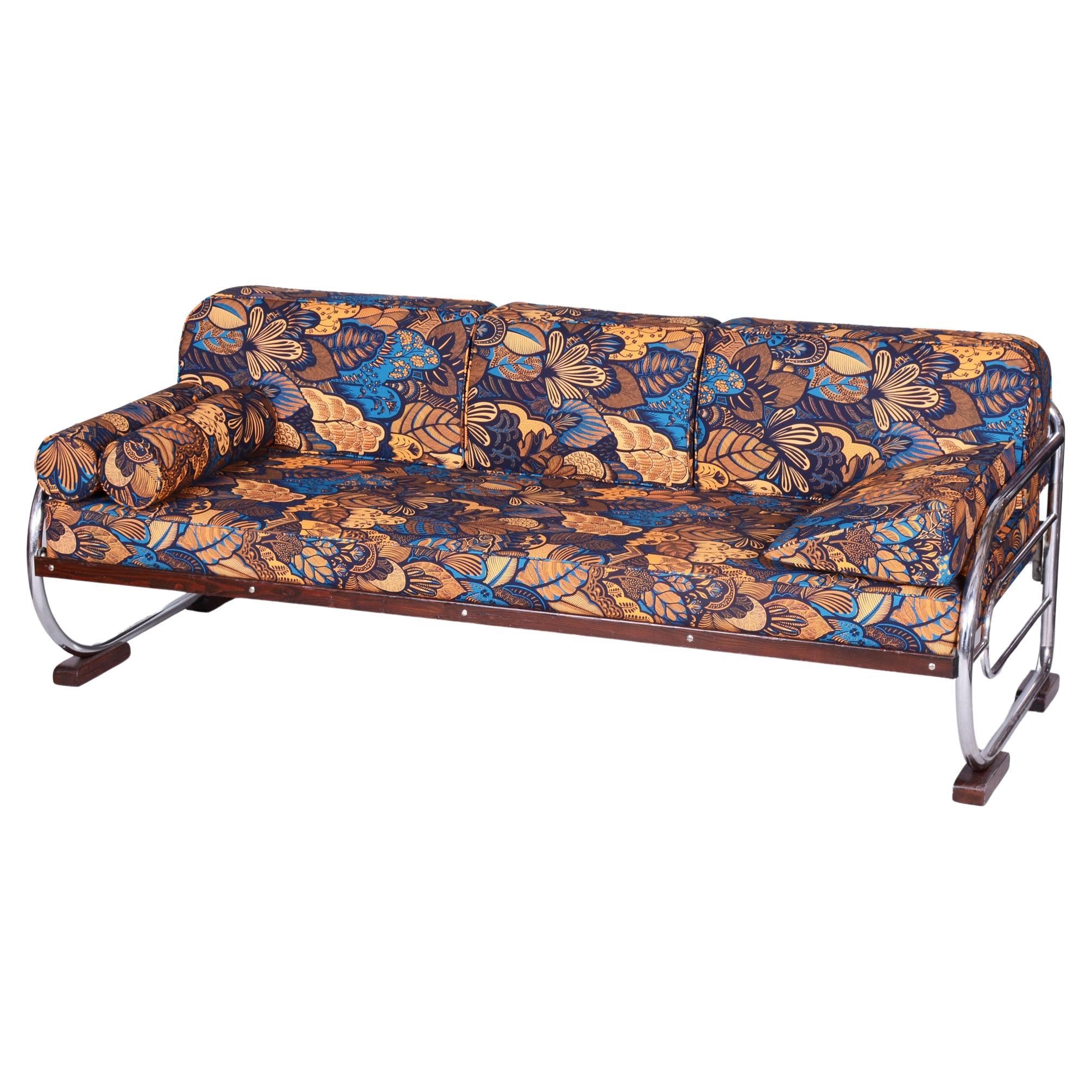 Restored Bauhaus Sofa, by Robert Slezak, Beech, Czech, 1930s