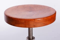 Sgabello Bauhaus restaurato, Mücke & Melder, faggio, acciaio cromato, Cechia, anni '30