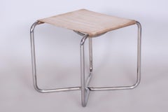 Restored Bauhaus Stool, Mücke Melder, Chrome-Plated Steel, Czechia, 1930s