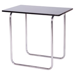 Restaurierter Bauhaus-Tisch, von Hynek Gottwald, verchromter Stahl, Tschechisch, 1930er Jahre