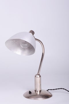 Restored Bauhaus Table Lamp, by Franta Anýž, Chrome, Aluminium, Czech, 1930s