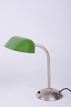 Lámpara de mesa Bauhaus restaurada, de Franta Anýž, Cromo, Acero, Checa, Años 30