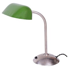 Restored Bauhaus Table Lamp, by Franta Anýž, Chrome, Steel, Czech, 1930s