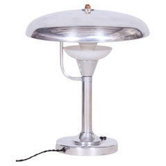 Used Restored Bauhaus Table Lamp, by Franta Anýž, Nickle-Plated Steel, Czech, 1920s