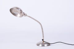 Restaurierte Bauhaus-Tischlampe, von M. Prokop, verchromter Stahl, Tschechien, 1930er Jahre