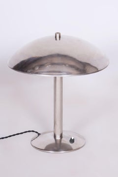 Restored Bauhaus Table Lamp, by NAPAKO, Chrome-Plated Steel, Czech, 1930s