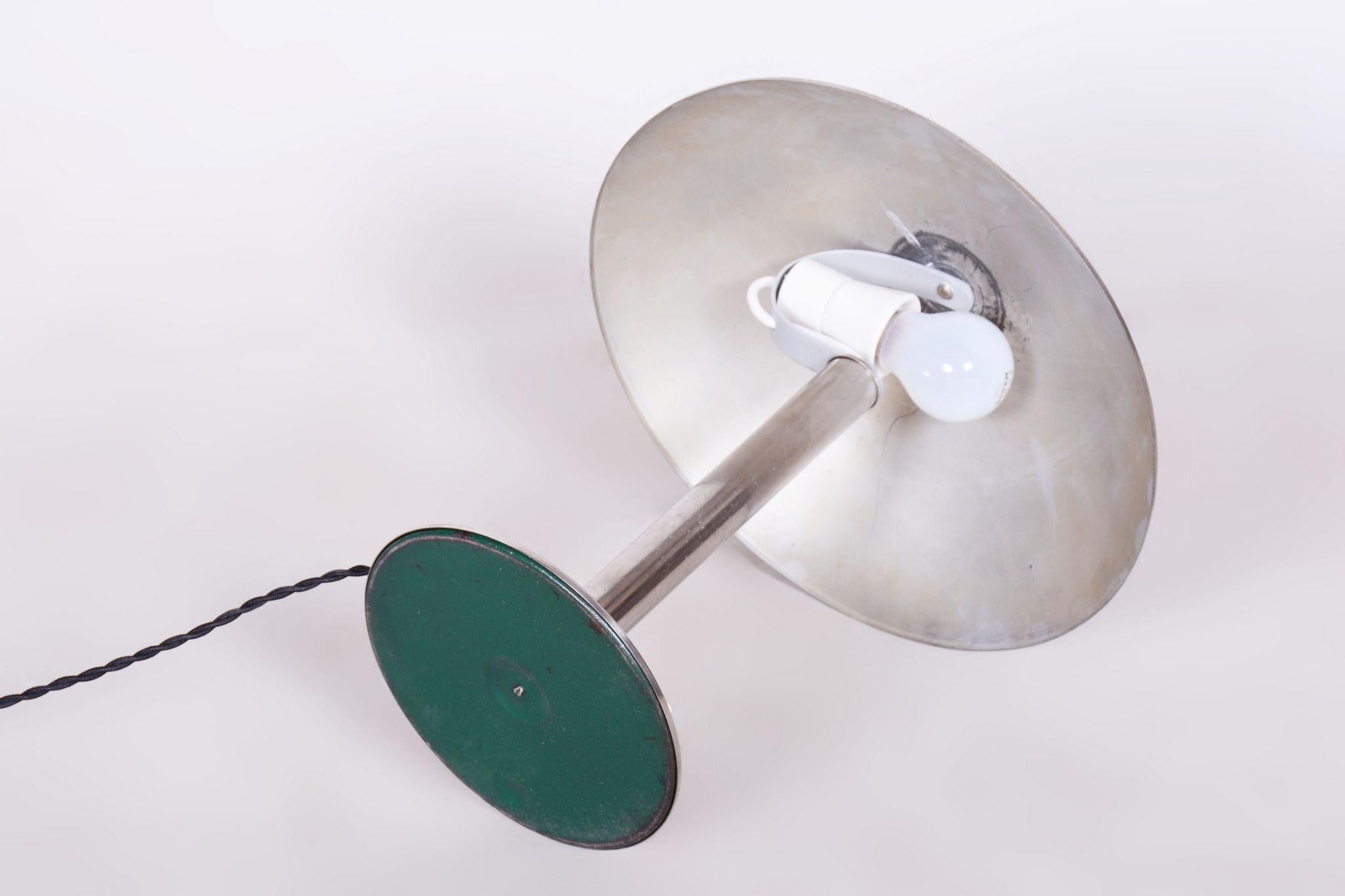 Restored Bauhaus Table Lamp, by NAPAKO, Chrome-Plated Steel, Czech, 1930s For Sale 2