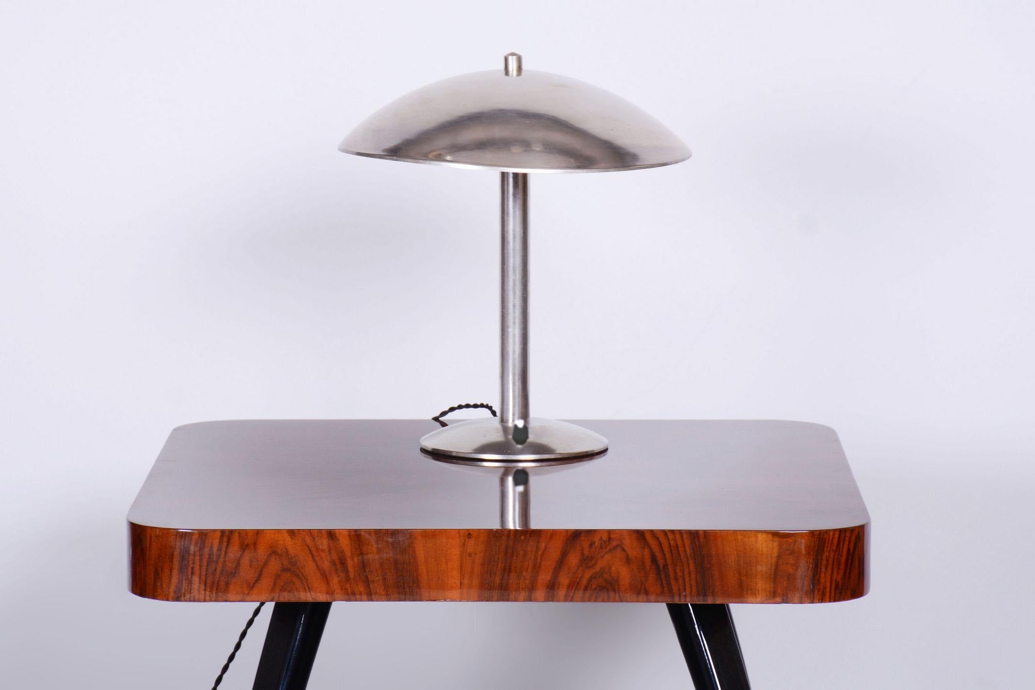 Restored Bauhaus Table Lamp, by NAPAKO, Chrome-Plated Steel, Czech, 1930s For Sale 4