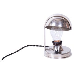 Restored Bauhaus Table Lamp, Chrome-Plated Steel, Czech, 1930s
