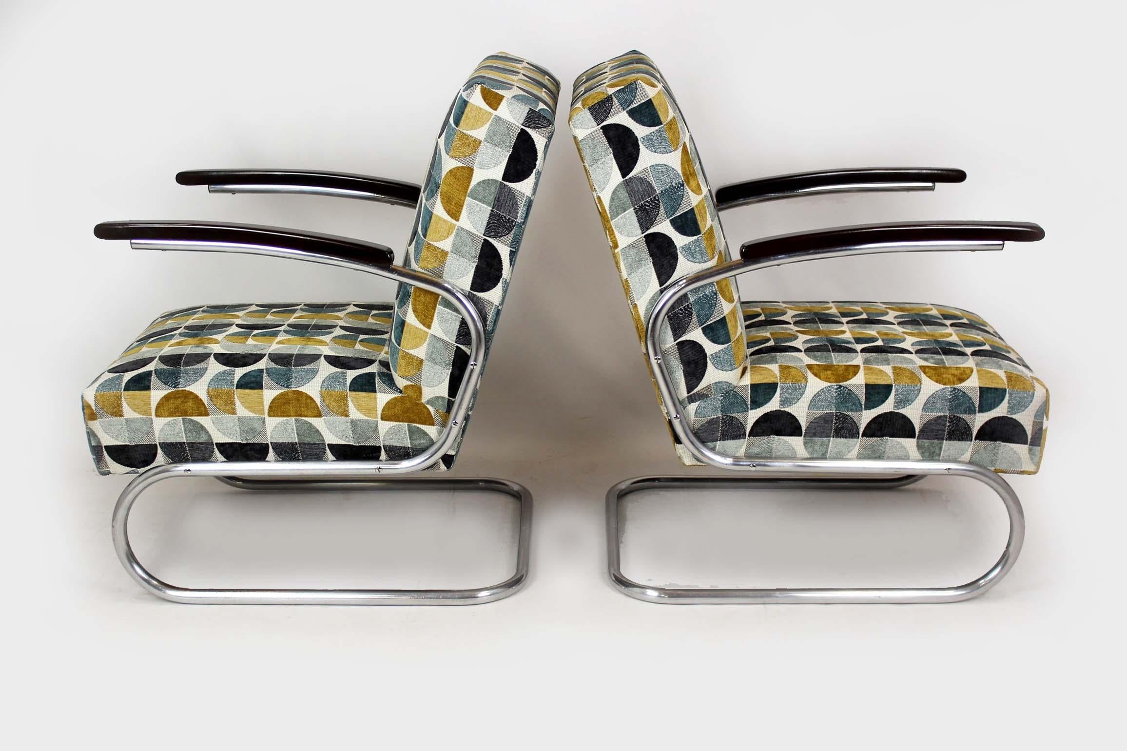 Restored Bauhaus Tubular Armchairs by W. H. Gispen for Mücke Melder, 1930s en venta 12