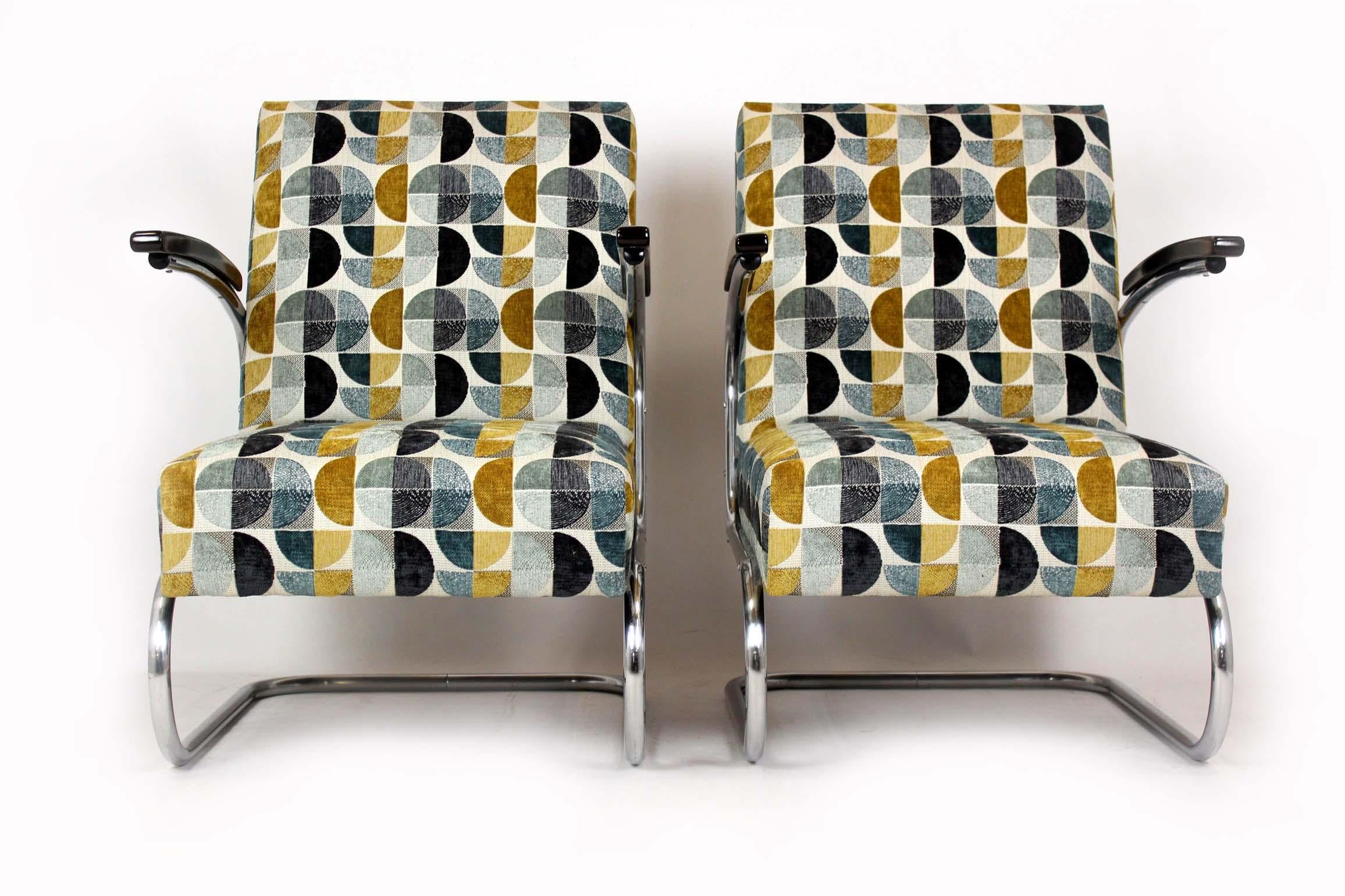 Restored Bauhaus Tubular Armchairs by W. H. Gispen for Mücke Melder, 1930s en venta 14