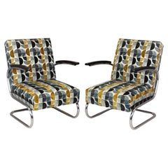 Restored Bauhaus Tubular Armchairs by W. H. Gispen for Mücke Melder, 1930s