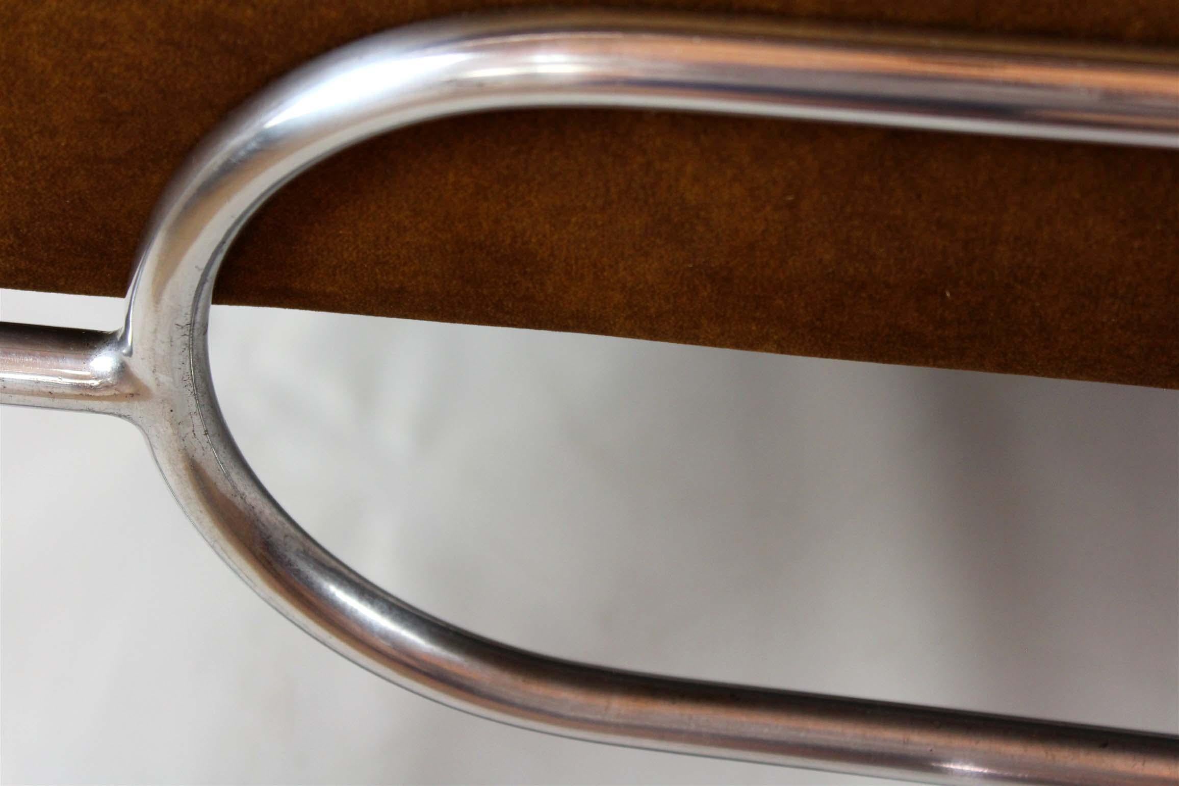 Restored Bauhaus Tubular Chrome Steel Sofa from Hynek Gottwald, 1930s im Angebot 5