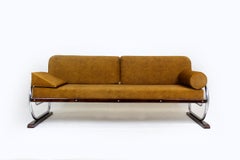 Restored Bauhaus Tubular Chrome Steel Sofa from Hynek Gottwald, 1930s