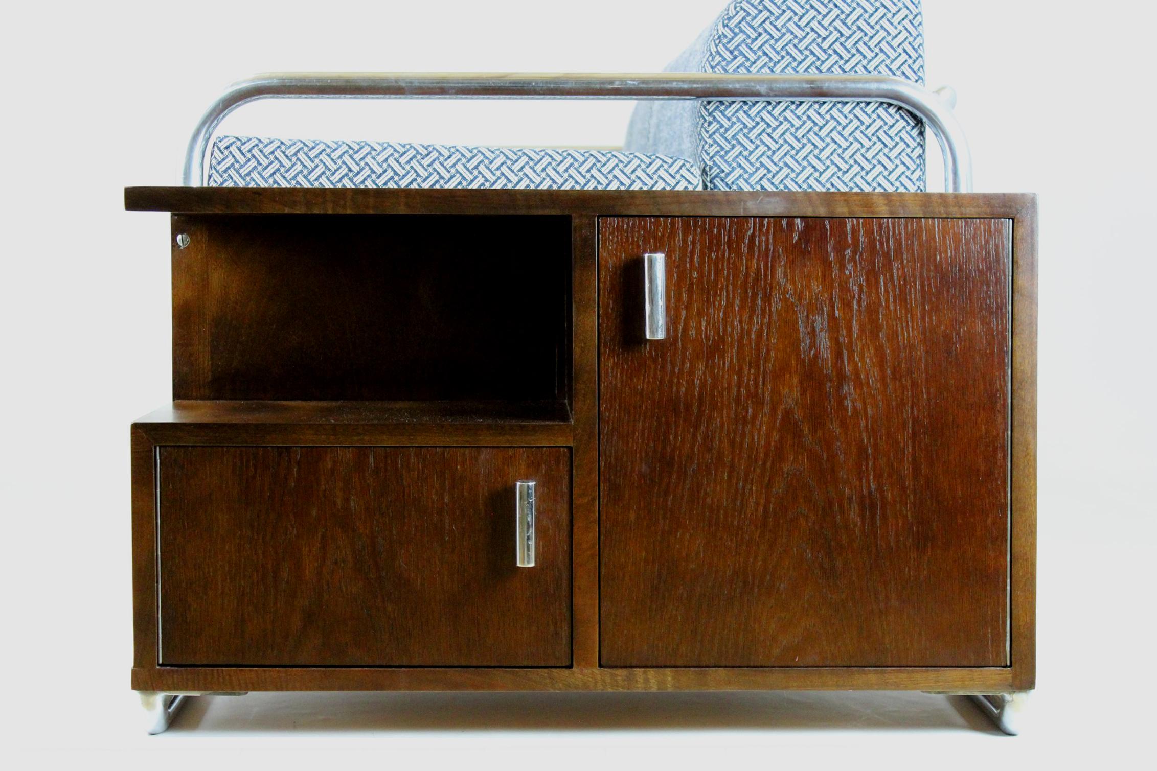 Restauriertes Bauhaus-Sofa aus Stahlrohr von Robert Slezak, 1930er Jahre im Angebot 8