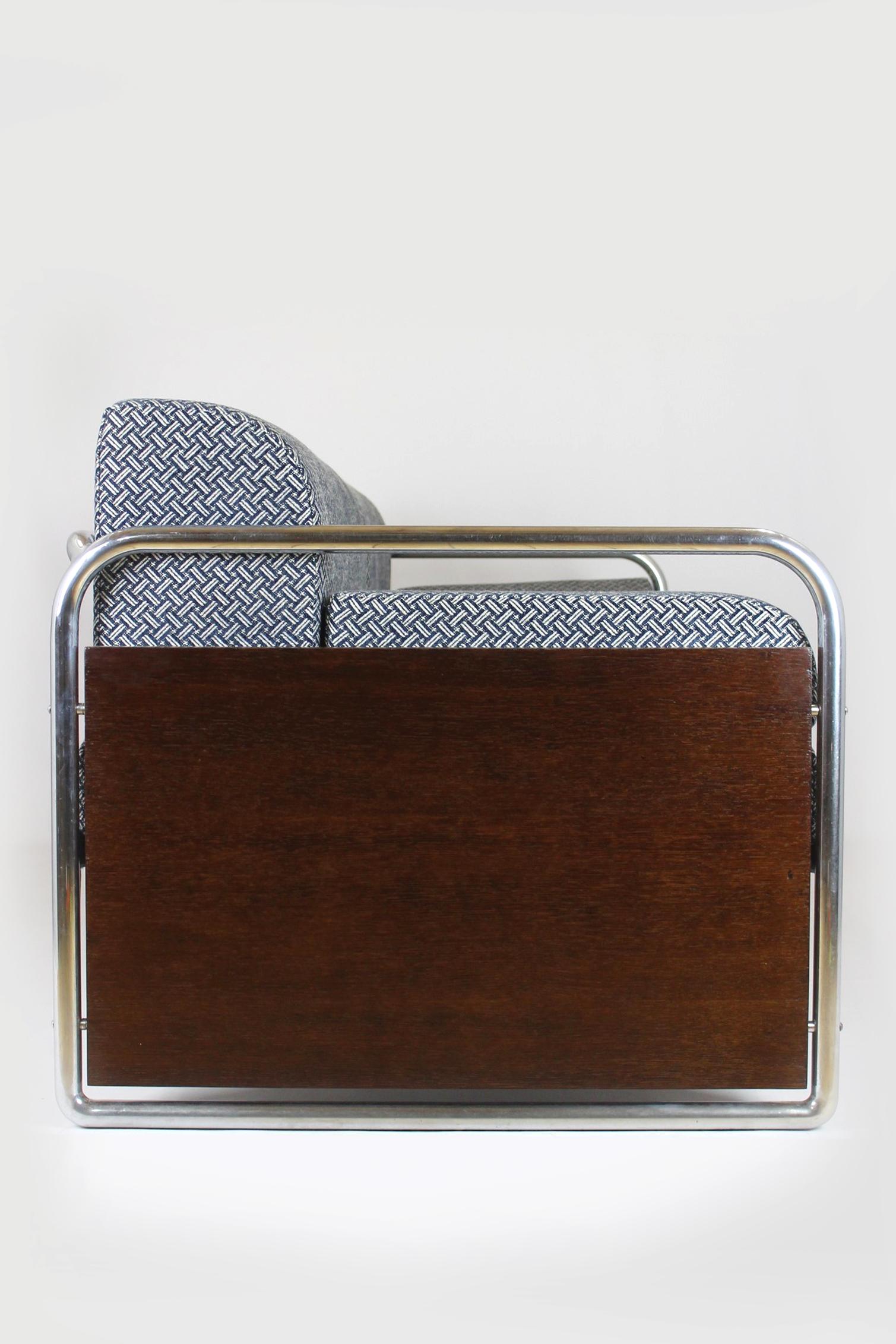 Restauriertes Bauhaus-Sofa aus Stahlrohr von Robert Slezak, 1930er Jahre im Angebot 13