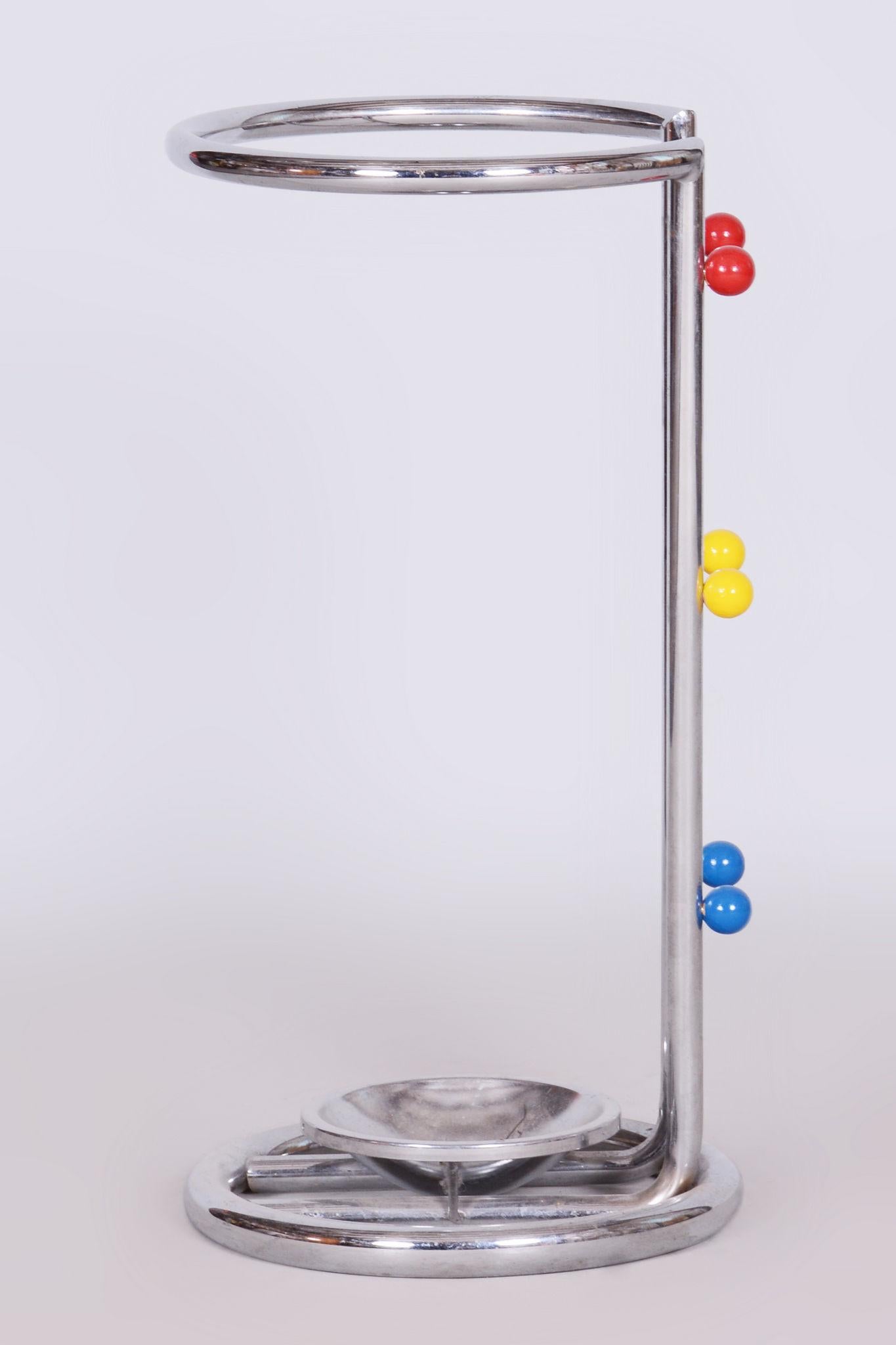 Mid-20th Century Restored Bauhaus Umbrella Stand, Chrome-Plated Steel, Germany, 1950s For Sale
