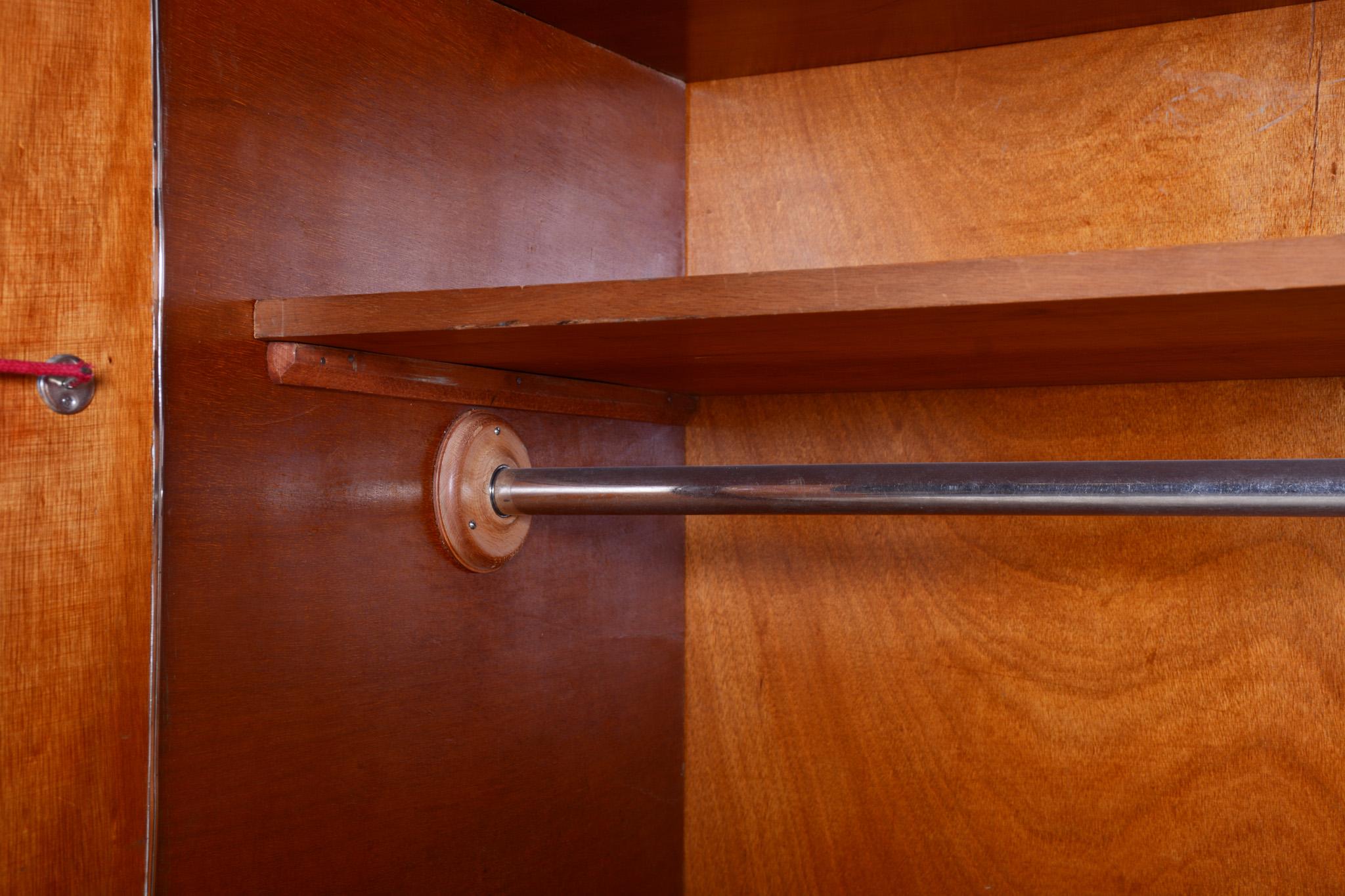 Restored Bauhaus Wardrobe, by Vichr a spol., Original Paint, Czech, 1930s in vendita 5