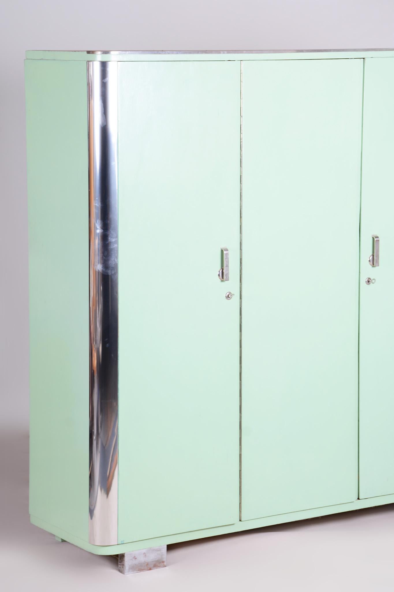 Restored Bauhaus Wardrobe, by Vichr a spol., Original Paint, Czech, 1930s in vendita 12