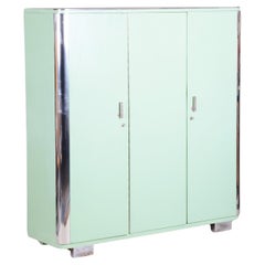 Restored Bauhaus Wardrobe, by Vichr a spol., Original Paint, Czech, 1930s