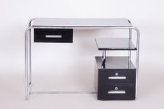 Restored Bauhaus Writing Desk, Chrome-Plated Steel, Lacquered, Germany, 1930s