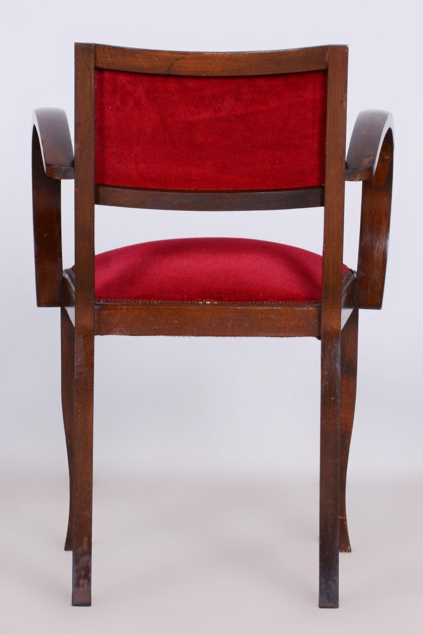 Restaurierter Art-Déco-Sessel aus Buche von Jules Leleu, neu restauriert, polnisch, Frankreich, 1930er Jahre (Mitte des 20. Jahrhunderts) im Angebot