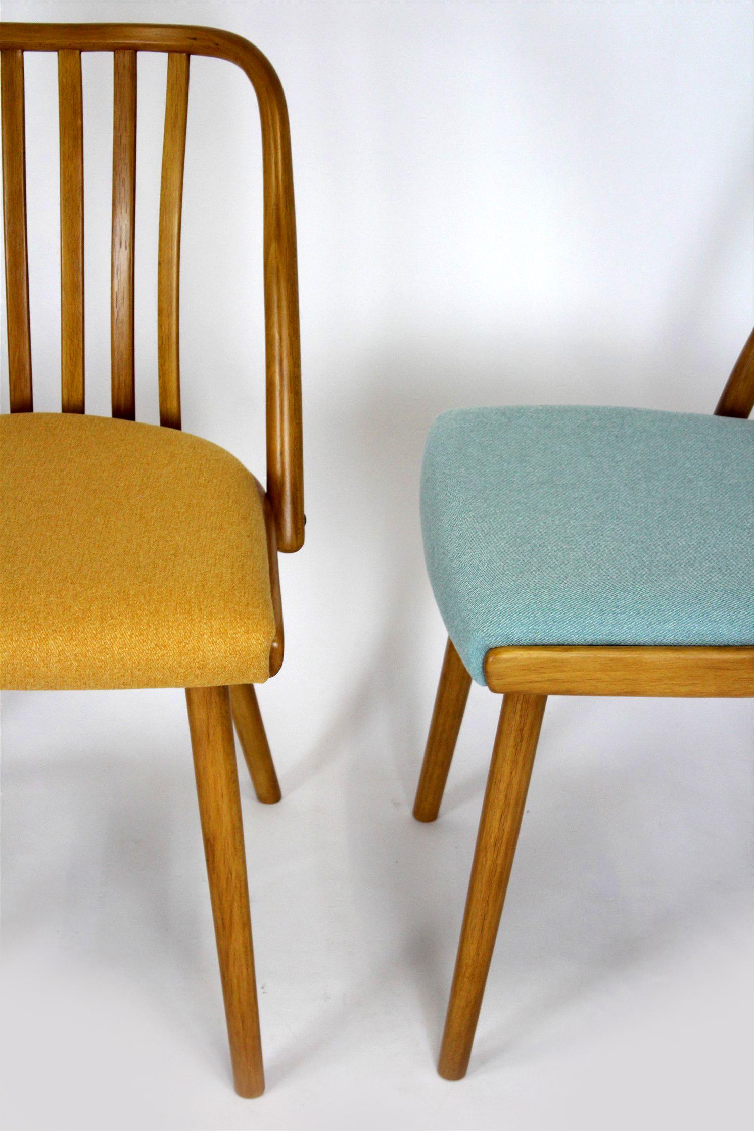 Restored Beech Dining Chairs from Ton, 1960s, Set of 4 1