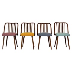 Restored Beech Dining Chairs from Ton, 1960s, Set of 4