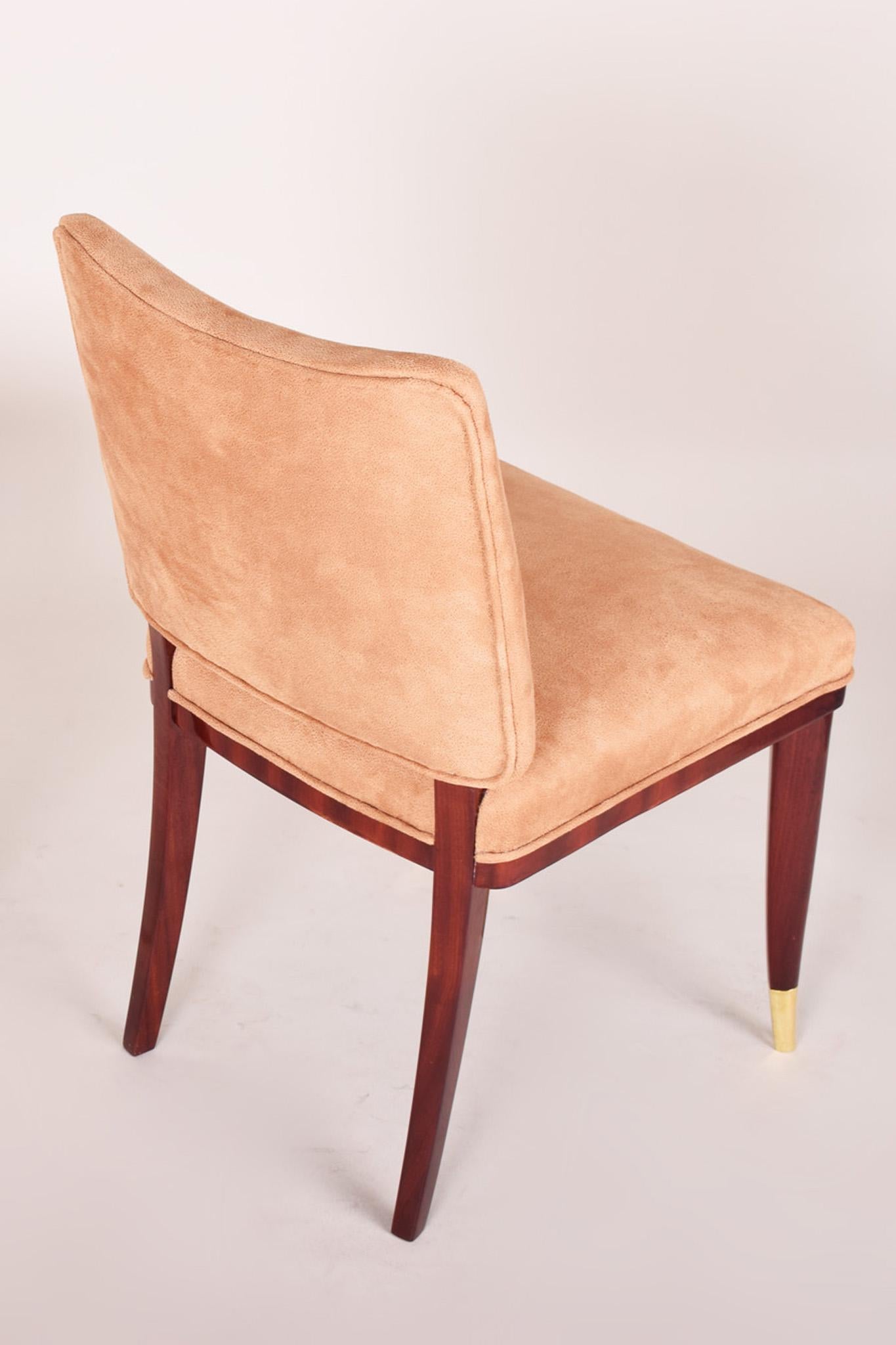 Restored Beige French Art Deco Chair, Designed by Jules Leleu, 1920-1929 For Sale 5