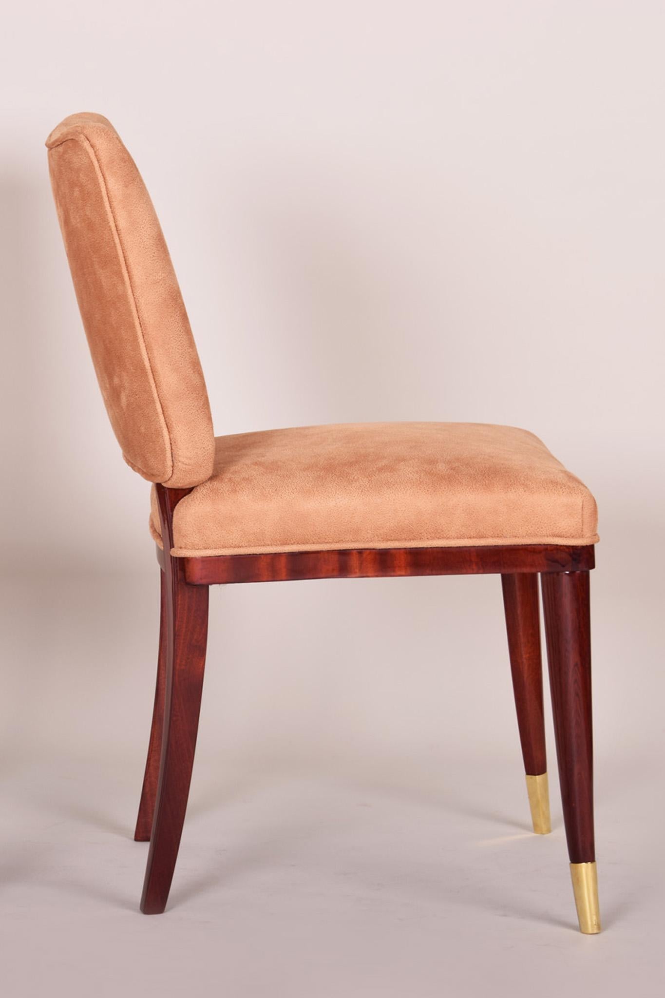 Restored Beige French Art Deco Chair, Designed by Jules Leleu, 1920-1929 For Sale 6